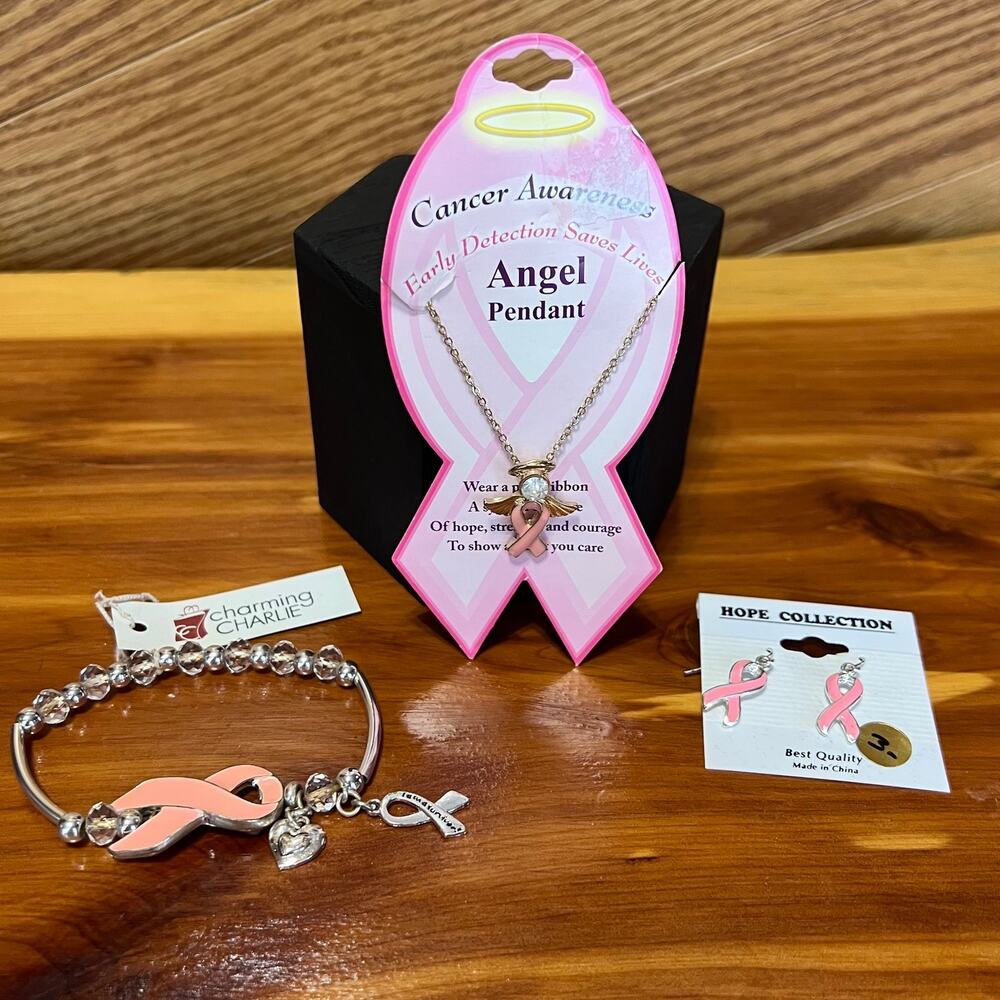 Cancer‎ Awareness Pink Ribbon Fashion Jewelry NEW Earrings Necklaces Bracelet
